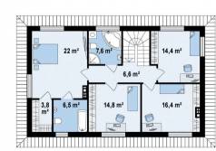 План 2 этажа модерн дома с 5 спальнями
