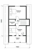 План 2 этажа каркасного дома с высокими скатами